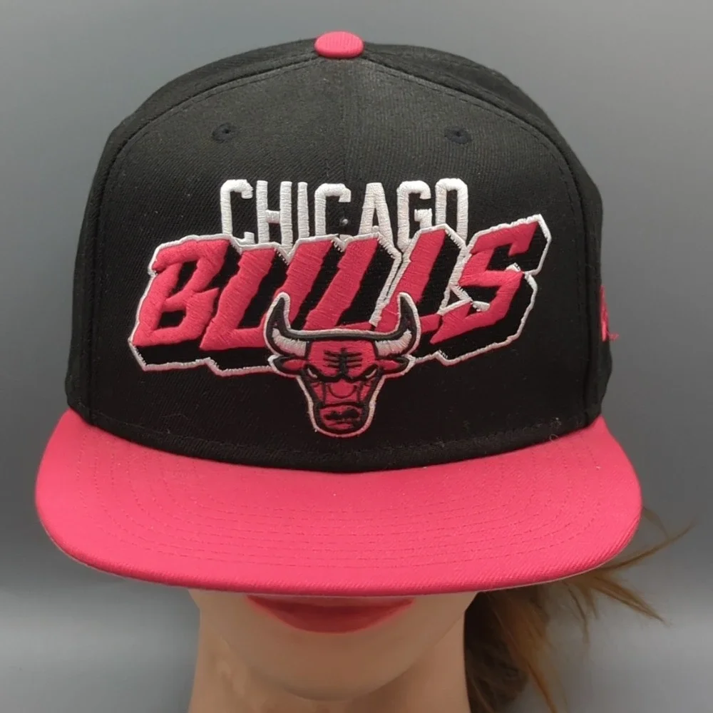 New Era 9Fifty NBA Chicago Bulls Bold Font SnapBack Hat Cap OSFM Adjustable